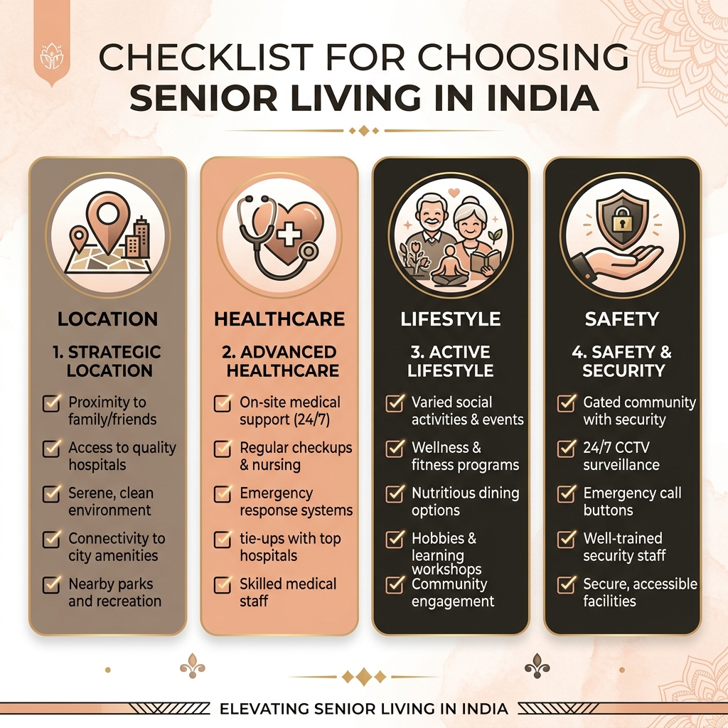 Checklist for choosing senior living homes in India