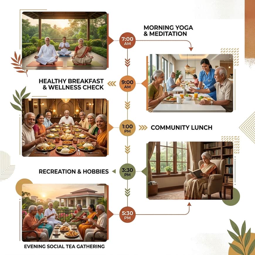 senior living daily routine india